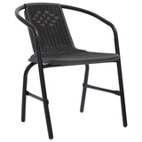 Garden Chairs 8 pcs Plastic Rattan and Steel 110 kg