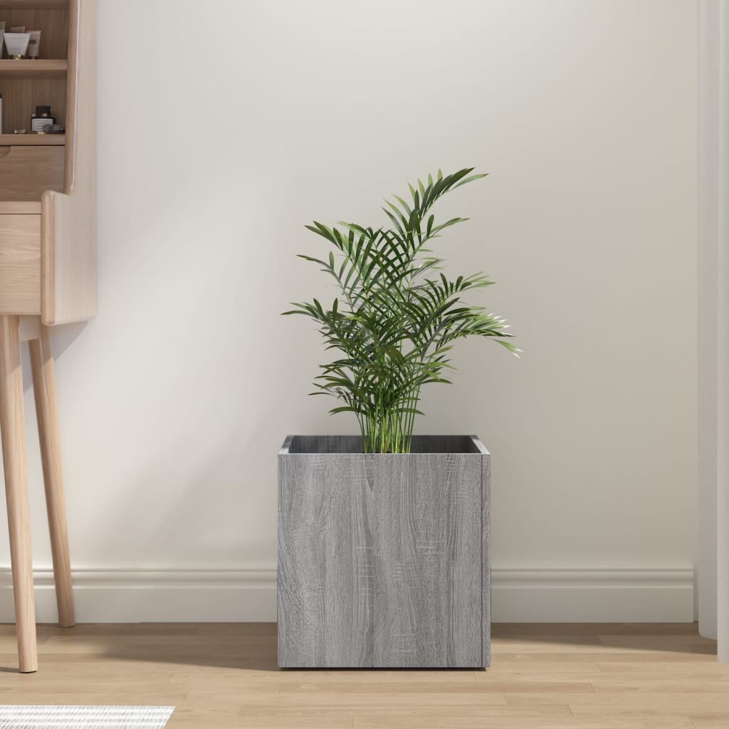 Planter Box Grey Sonoma 40x40x40 cm Engineered Wood