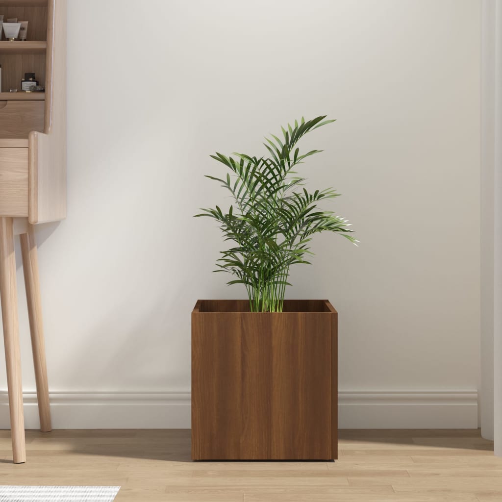 Planter Box Brown Oak 40x40x40 cm Engineered Wood