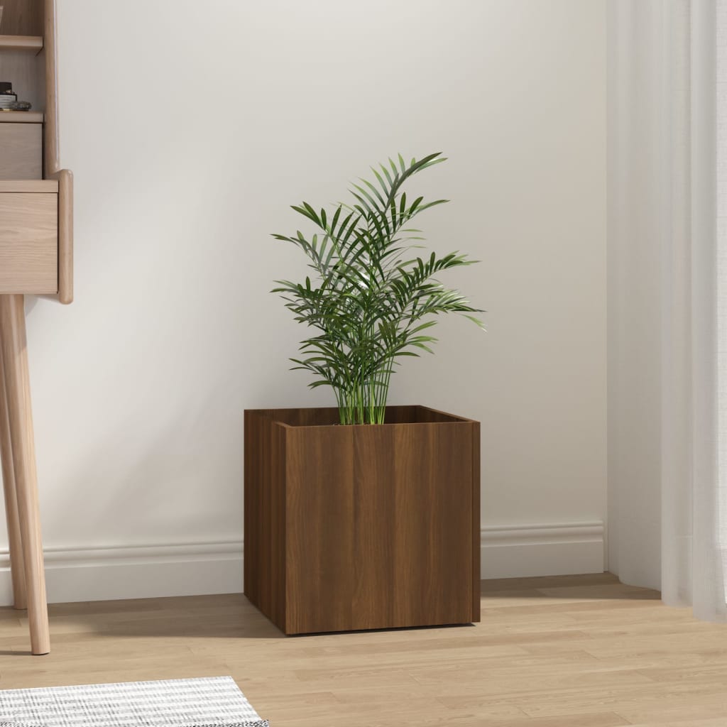 Planter Box Brown Oak 40x40x40 cm Engineered Wood