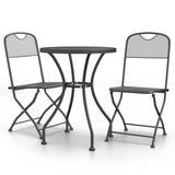 3 Piece Garden Dining Set Expanded Metal Mesh Anthracite