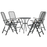 5 Piece Garden Dining Set Expanded Metal Mesh Anthracite