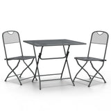 3 Piece Garden Dining Set Expanded Metal Mesh Anthracite