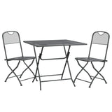 3 Piece Garden Dining Set Expanded Metal Mesh Anthracite