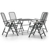 5 Piece Garden Dining Set Expanded Metal Mesh Anthracite