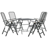 5 Piece Garden Dining Set Expanded Metal Mesh Anthracite