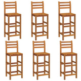 Bar Stools 6 pcs Solid Wood Acacia