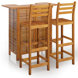 3 Piece Garden Bar Set Solid Wood Acacia