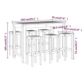 7 Piece Garden Bar Set Solid Wood Acacia