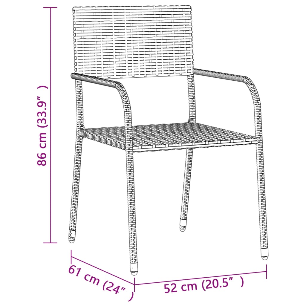 9 Piece Outdoor Dining Set Poly Rattan Grey