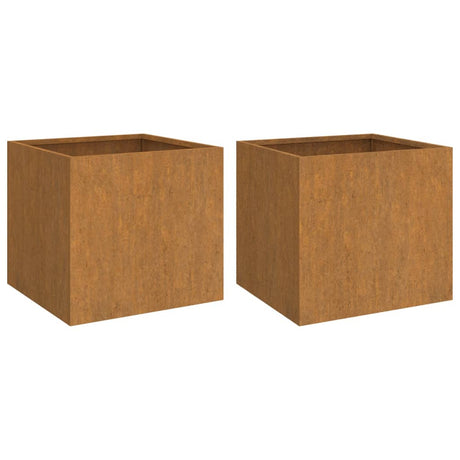 Planters 2 pcs 32x30x29 cm Corten Steel