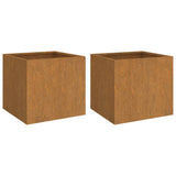 Planters 2 pcs 42x40x39 cm Corten Steel