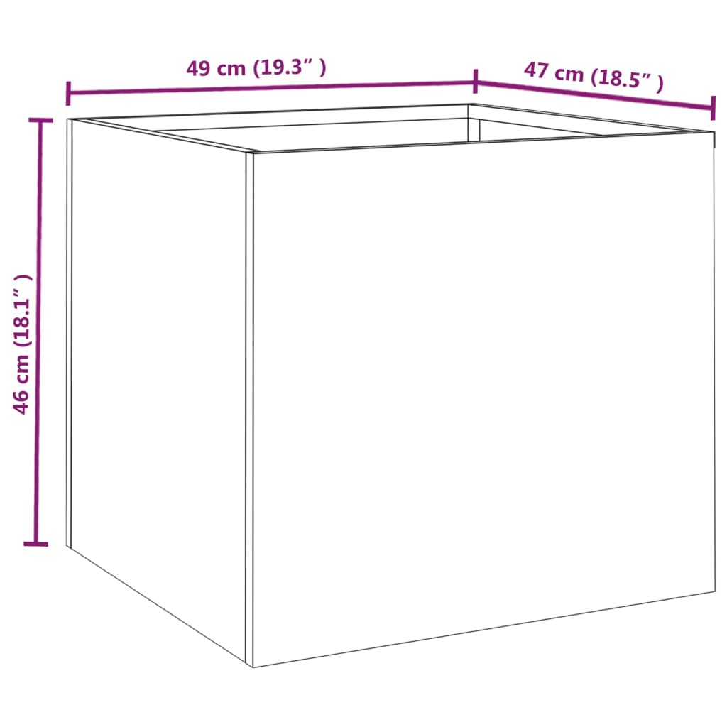 Planter 49x47x46 cm Corten Steel