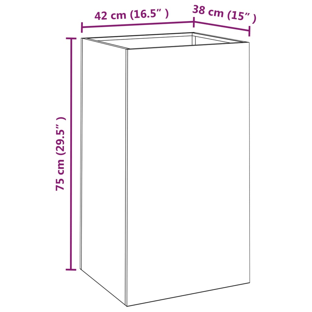 Planter 42x38x75 cm Corten Steel