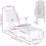 Outdoor Deck Chair with Footrest and Table Solid Wood Acacia