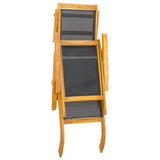 Outdoor Deck Chairs 2 pcs Solid Wood Acacia and Textilene