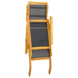 Outdoor Deck Chairs with Table Solid Wood Acacia and Textilene