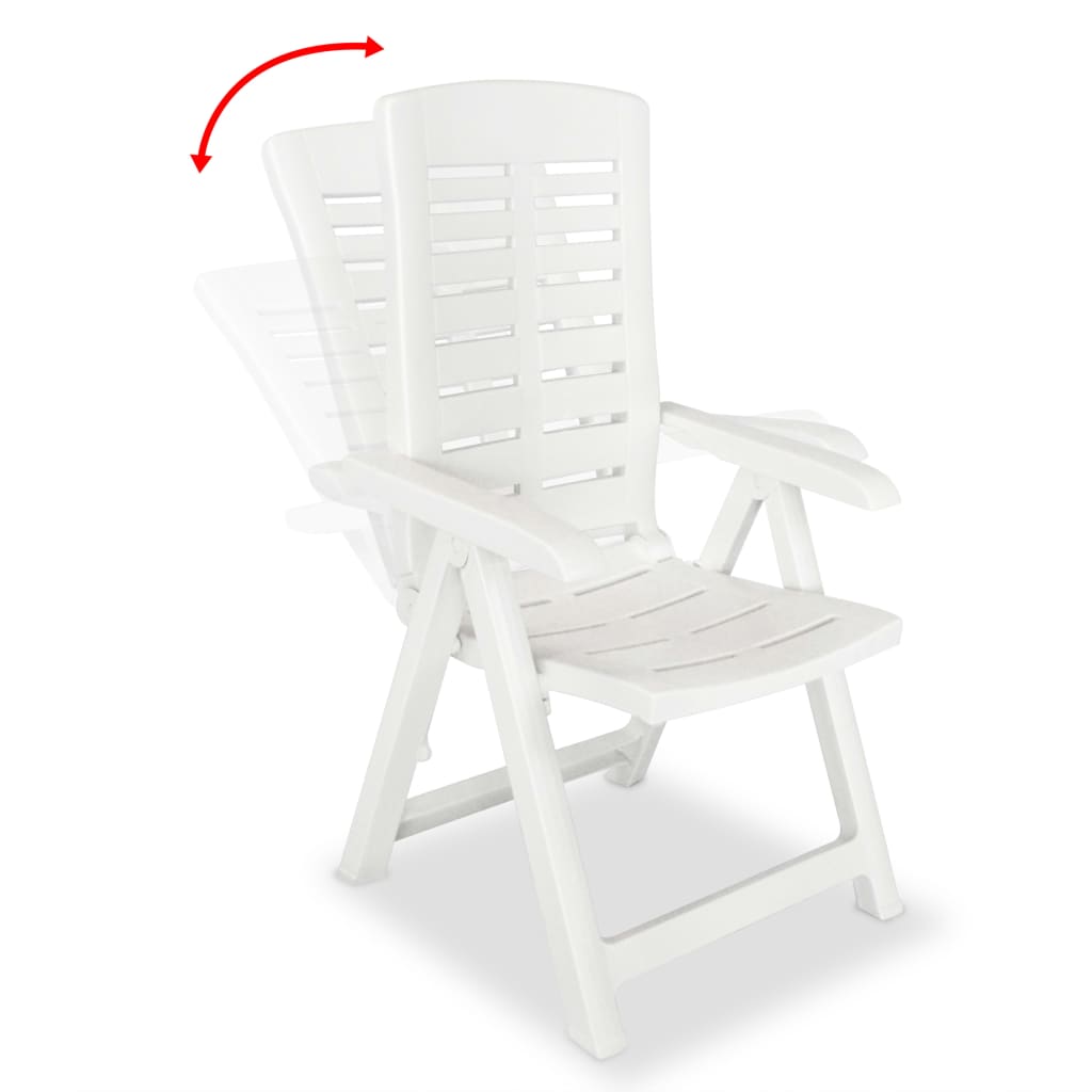 3 Piece Garden Dining Set White Polypropylene