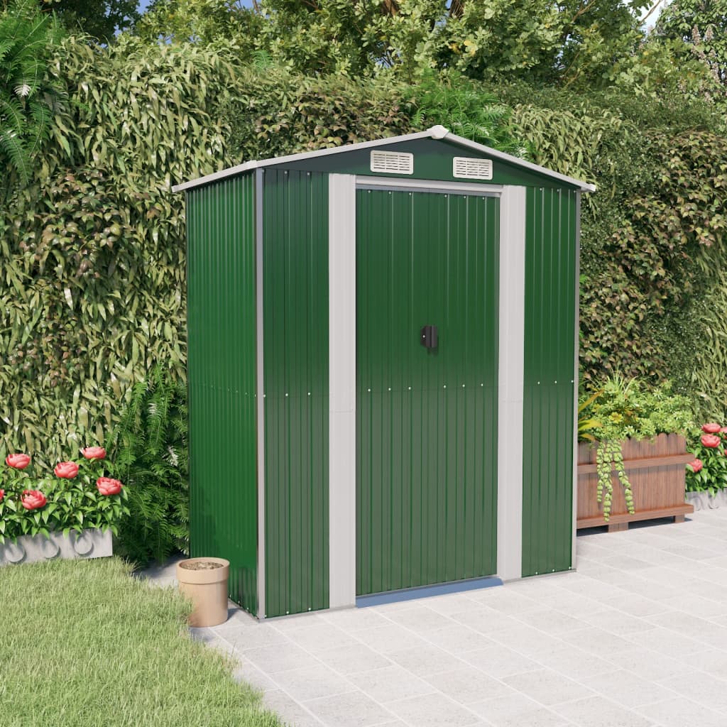 Garden Shed Green 192x108x223 cm Galvanised Steel