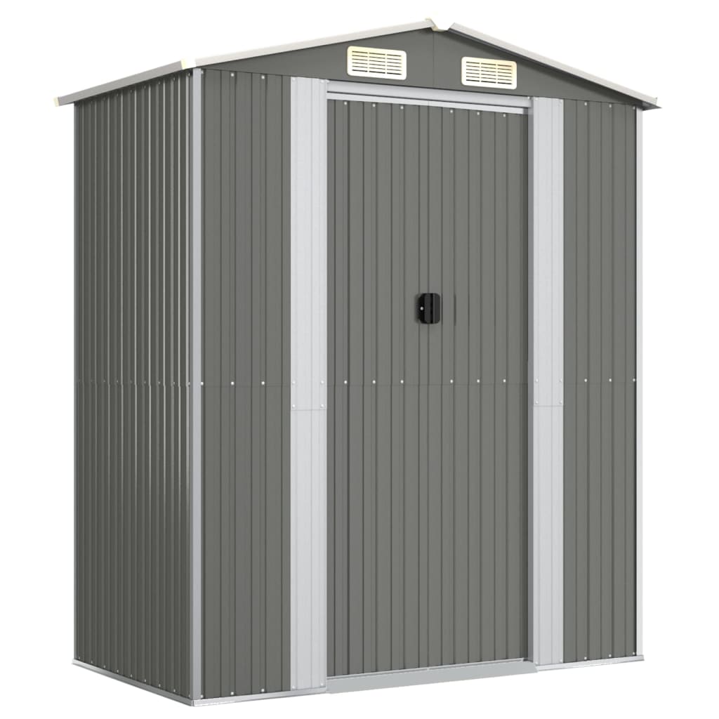 vidaXL Garden Shed Light Grey 192x108x223 cm Galvanised Steel