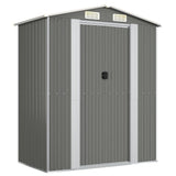 vidaXL Garden Shed Light Grey 192x108x223 cm Galvanised Steel
