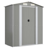 Garden Shed Light Grey 192x108x223 cm Galvanised Steel