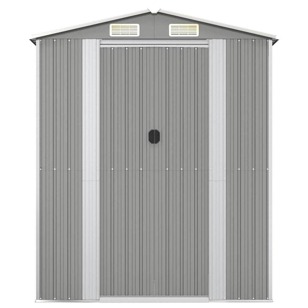 Garden Shed Light Grey 192x108x223 cm Galvanised Steel