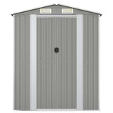 Garden Shed Light Grey 192x108x223 cm Galvanised Steel