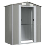Garden Shed Light Grey 192x108x223 cm Galvanised Steel