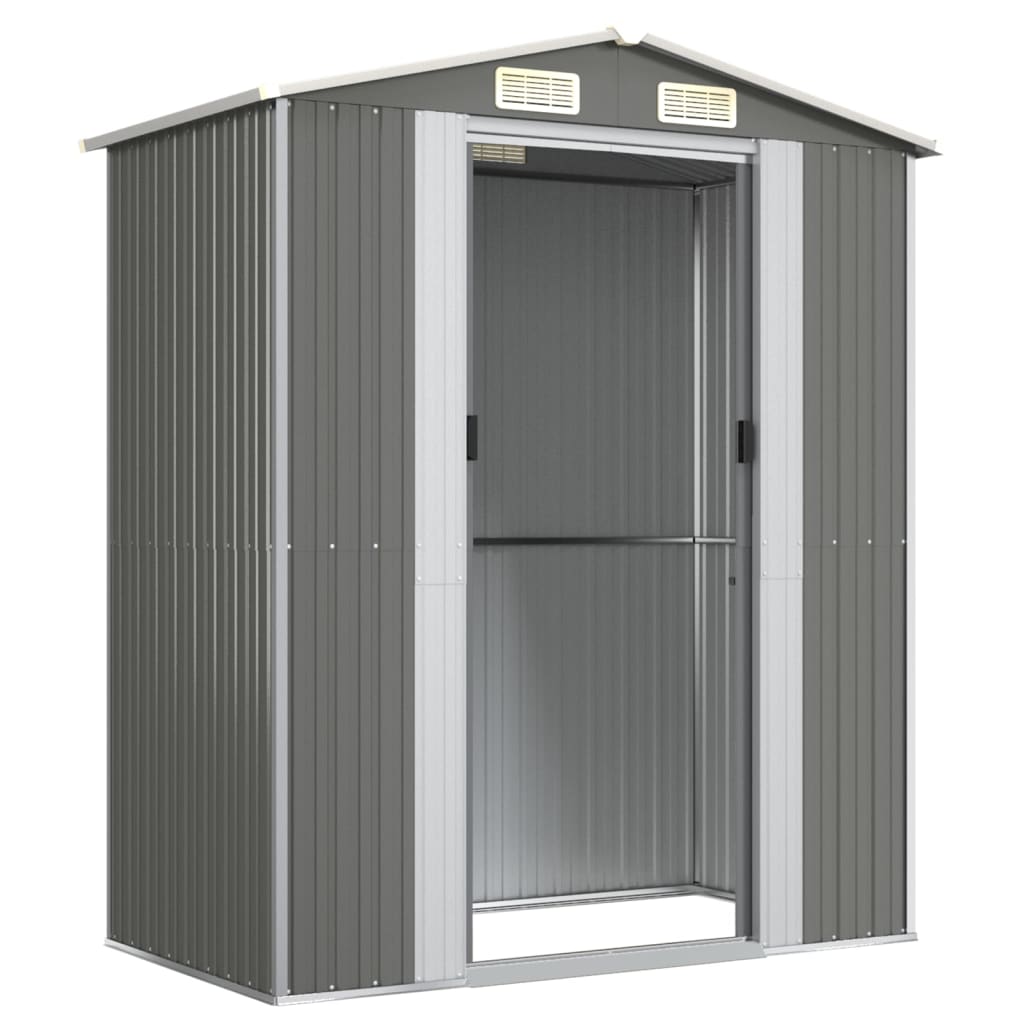 vidaXL Garden Shed Light Grey 192x108x223 cm Galvanised Steel