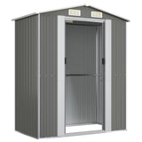 vidaXL Garden Shed Light Grey 192x108x223 cm Galvanised Steel
