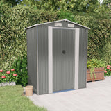 vidaXL Garden Shed Light Grey 192x108x223 cm Galvanised Steel