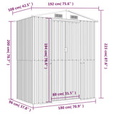 vidaXL Garden Shed Anthracite 192x108x223 cm Galvanised Steel