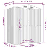 Garden Shed Anthracite 192x108x223 cm Galvanised Steel