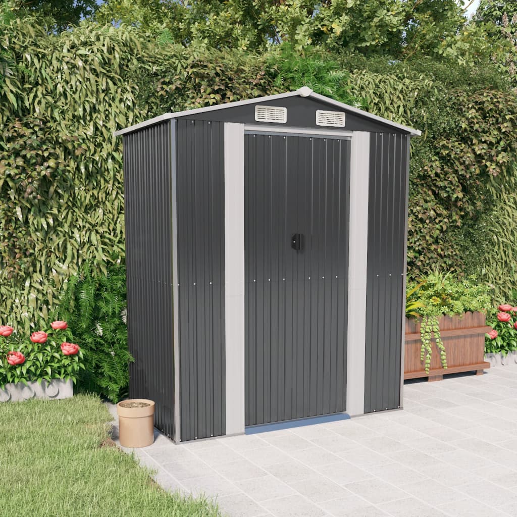vidaXL Garden Shed Anthracite 192x108x223 cm Galvanised Steel