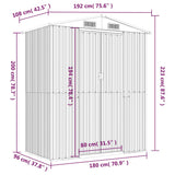 Garden Shed Dark Brown 192x108x223 cm Galvanised Steel