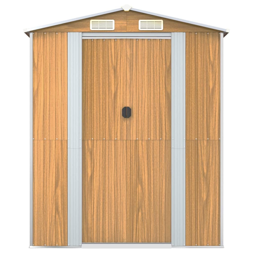 vidaXL Garden Shed Light Brown 192x108x223 cm Galvanised Steel