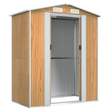vidaXL Garden Shed Light Brown 192x108x223 cm Galvanised Steel