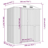 vidaXL Garden Shed Light Brown 192x108x223 cm Galvanised Steel