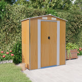vidaXL Garden Shed Light Brown 192x108x223 cm Galvanised Steel