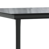 Garden Dining Table Black 160x80x74cm Steel and Tempered Glass