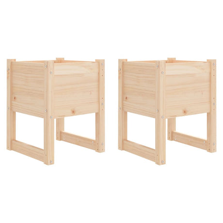 Planters 2 pcs 40x40x52.5 cm Solid Wood Pine