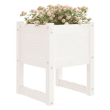 Planter White 40x40x52.5 cm Solid Wood Pine