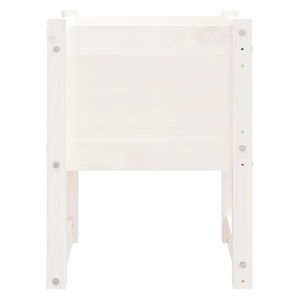 Planter White 40x40x52.5 cm Solid Wood Pine