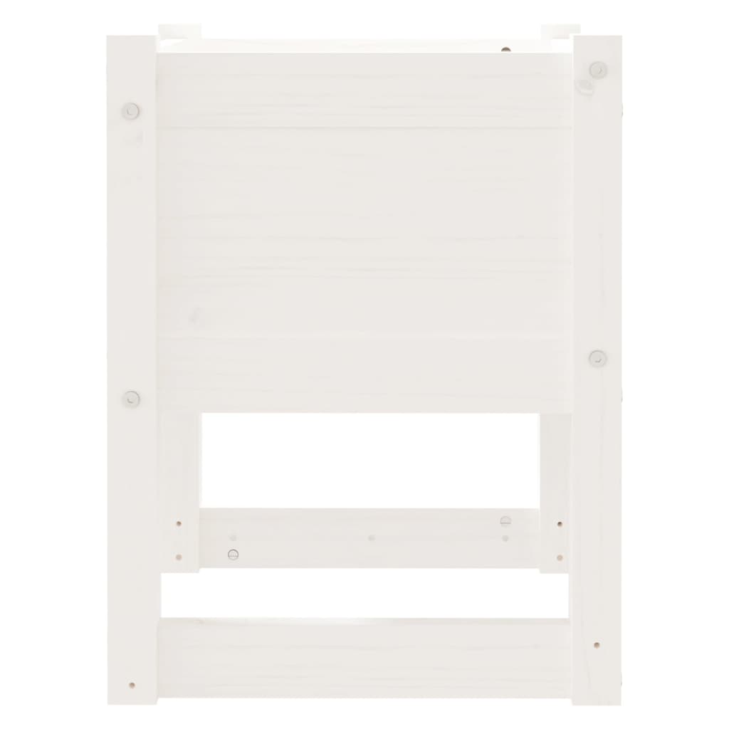 Planter White 40x40x52.5 cm Solid Wood Pine