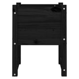 Planter Black 40x40x52.5 cm Solid Wood Pine