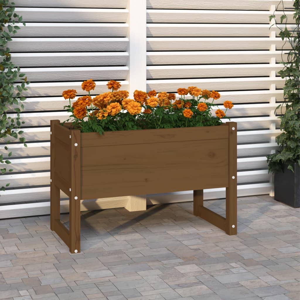 Planter Honey Brown 78x40x52 cm Solid Wood Pine