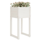 Planter White 40x40x81 cm Solid Wood Pine