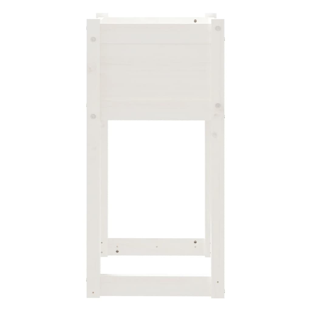 Planter White 40x40x81 cm Solid Wood Pine