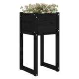 Planter Black 40x40x81 cm Solid Wood Pine